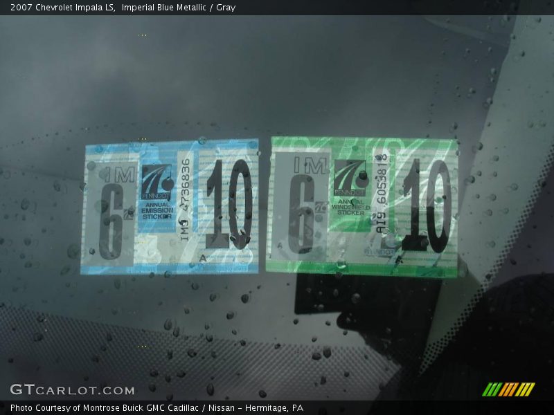 Imperial Blue Metallic / Gray 2007 Chevrolet Impala LS