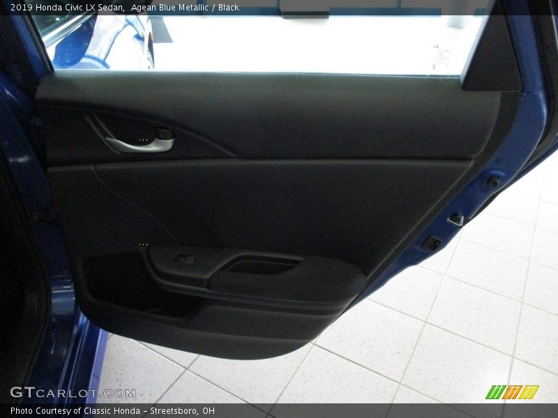 Agean Blue Metallic / Black 2019 Honda Civic LX Sedan