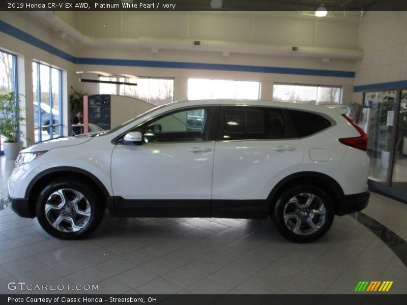 Platinum White Pearl / Ivory 2019 Honda CR-V EX AWD