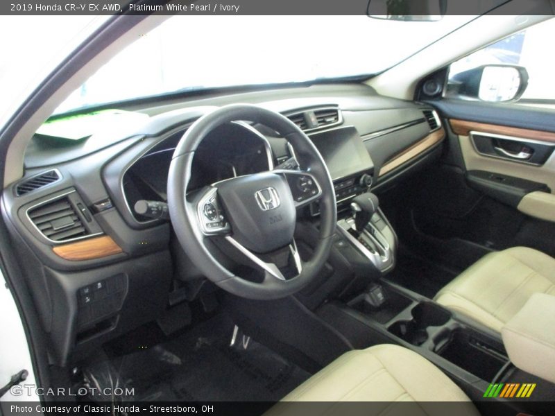 Platinum White Pearl / Ivory 2019 Honda CR-V EX AWD