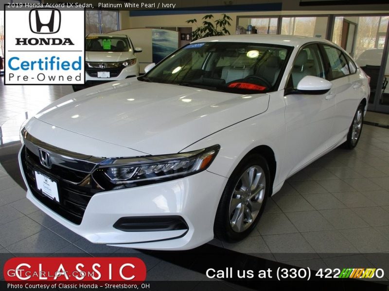 Platinum White Pearl / Ivory 2019 Honda Accord LX Sedan