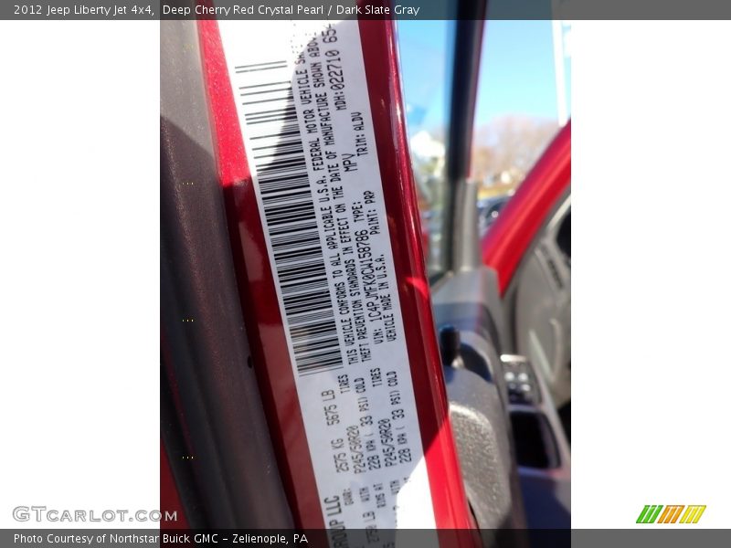 Deep Cherry Red Crystal Pearl / Dark Slate Gray 2012 Jeep Liberty Jet 4x4