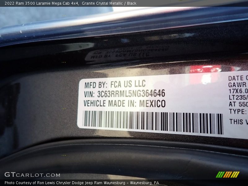 Granite Crystal Metallic / Black 2022 Ram 3500 Laramie Mega Cab 4x4
