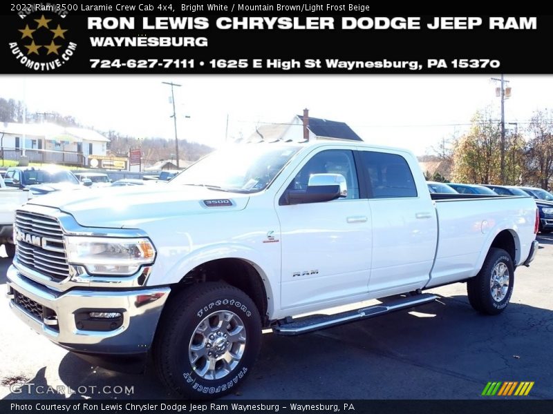 Bright White / Mountain Brown/Light Frost Beige 2022 Ram 3500 Laramie Crew Cab 4x4