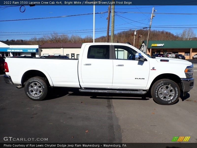 Bright White / Mountain Brown/Light Frost Beige 2022 Ram 3500 Laramie Crew Cab 4x4