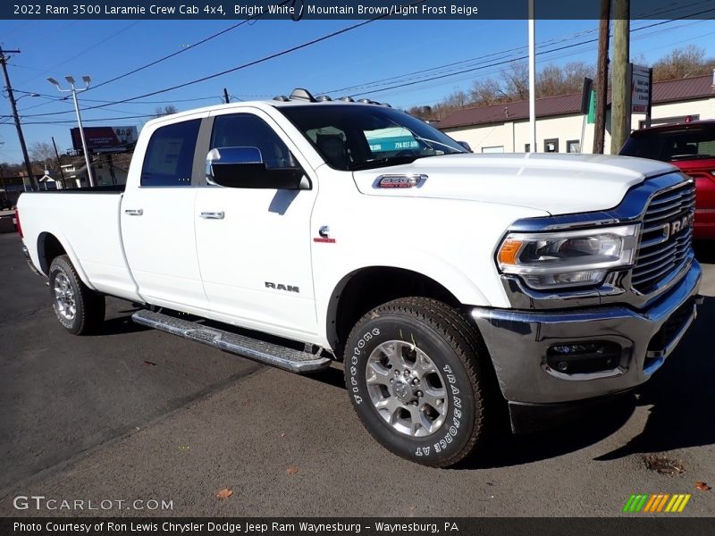 Bright White / Mountain Brown/Light Frost Beige 2022 Ram 3500 Laramie Crew Cab 4x4