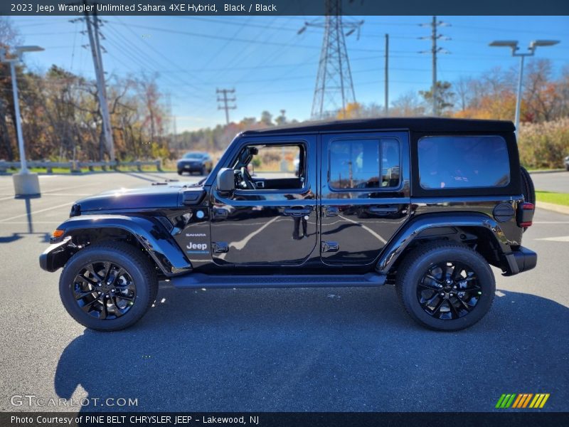 Black / Black 2023 Jeep Wrangler Unlimited Sahara 4XE Hybrid
