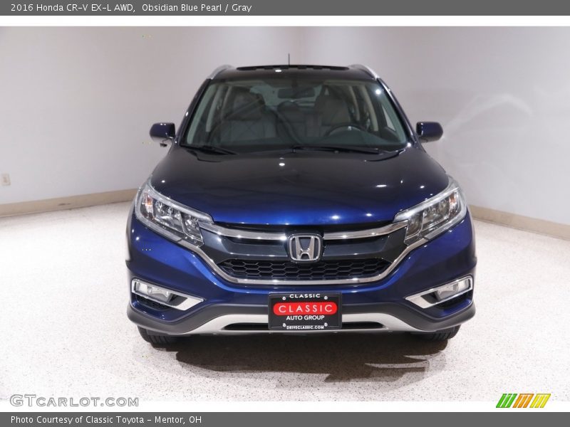 Obsidian Blue Pearl / Gray 2016 Honda CR-V EX-L AWD