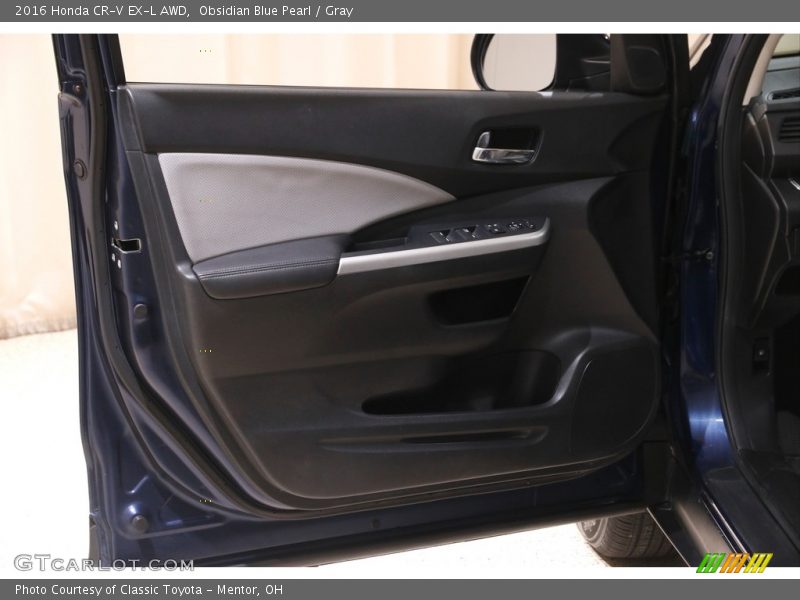 Obsidian Blue Pearl / Gray 2016 Honda CR-V EX-L AWD