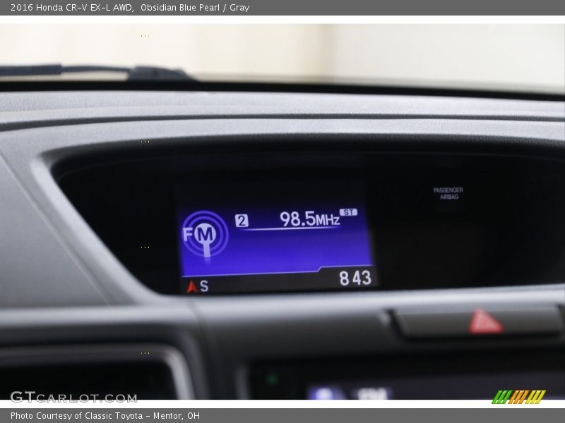 Obsidian Blue Pearl / Gray 2016 Honda CR-V EX-L AWD
