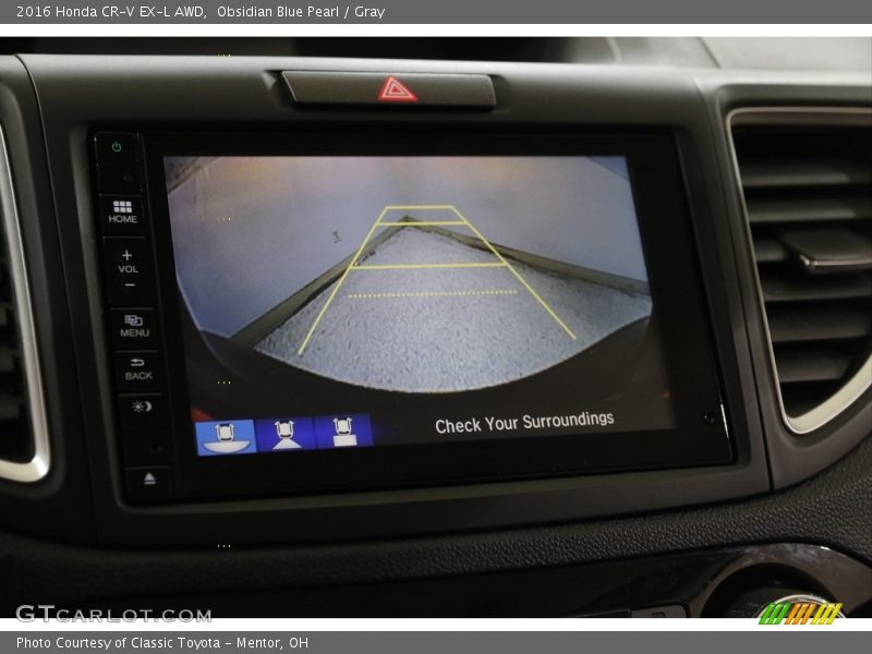 Obsidian Blue Pearl / Gray 2016 Honda CR-V EX-L AWD