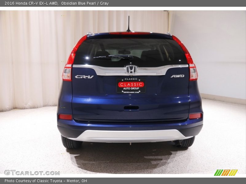 Obsidian Blue Pearl / Gray 2016 Honda CR-V EX-L AWD
