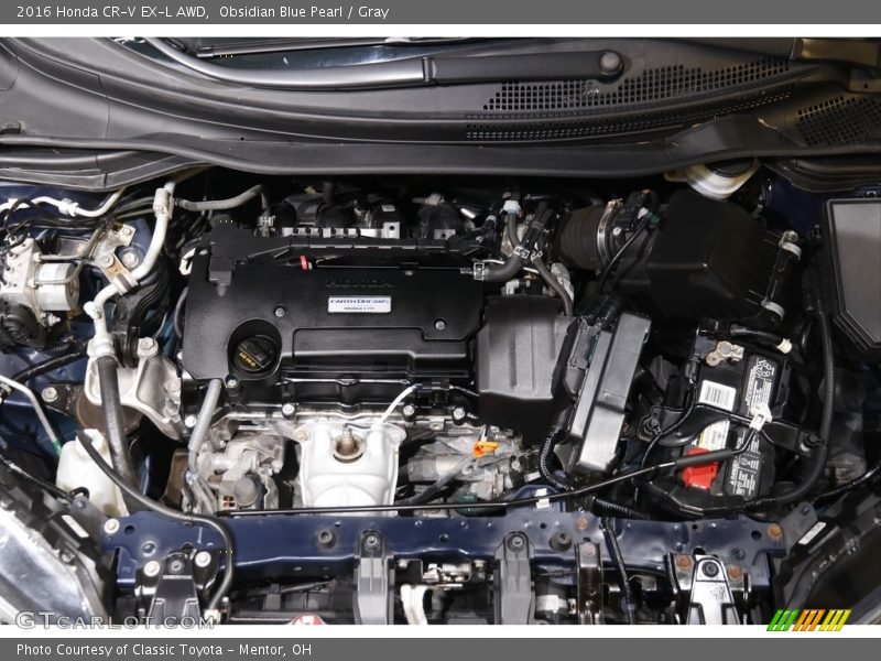 Obsidian Blue Pearl / Gray 2016 Honda CR-V EX-L AWD