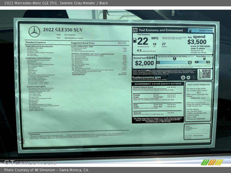Selenite Gray Metallic / Black 2022 Mercedes-Benz GLE 350