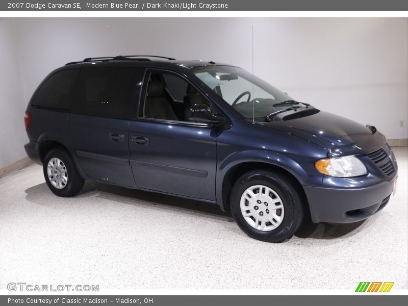 Modern Blue Pearl / Dark Khaki/Light Graystone 2007 Dodge Caravan SE