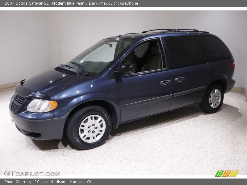 Modern Blue Pearl / Dark Khaki/Light Graystone 2007 Dodge Caravan SE
