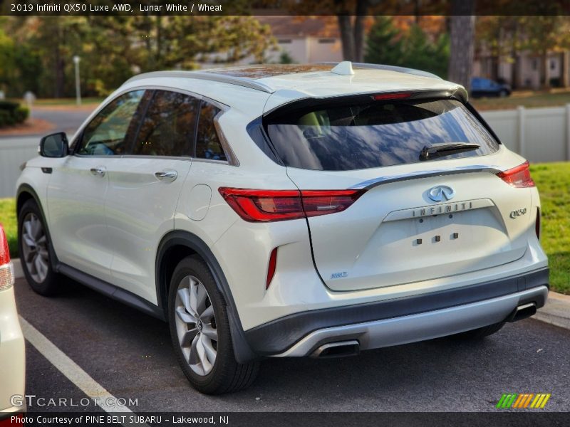 Lunar White / Wheat 2019 Infiniti QX50 Luxe AWD