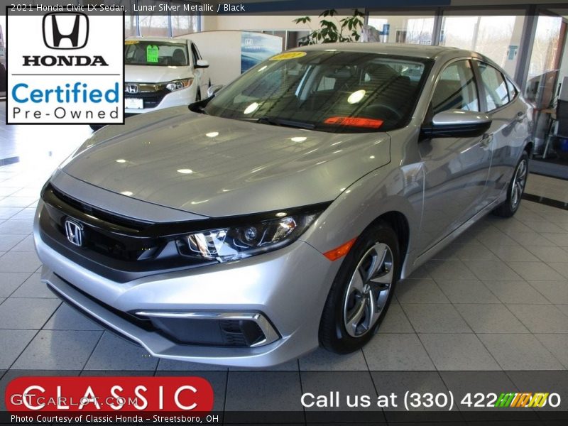 Lunar Silver Metallic / Black 2021 Honda Civic LX Sedan