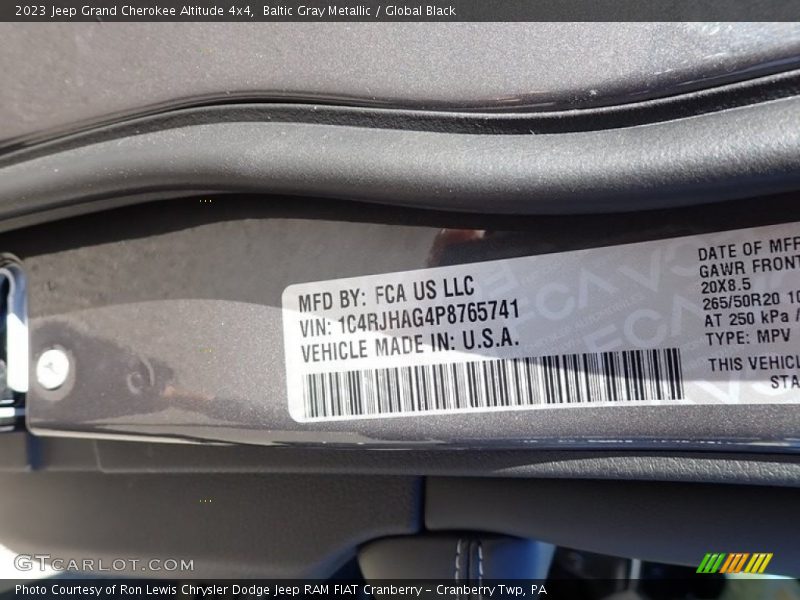 Baltic Gray Metallic / Global Black 2023 Jeep Grand Cherokee Altitude 4x4