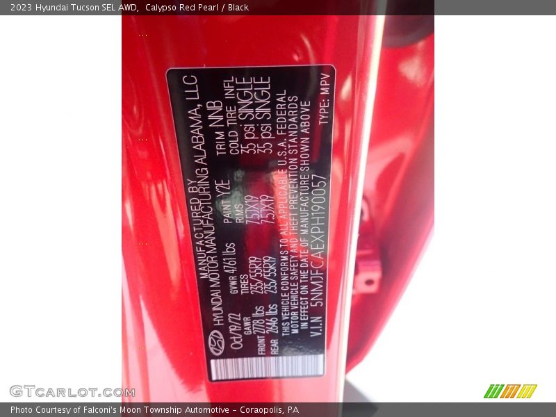 Calypso Red Pearl / Black 2023 Hyundai Tucson SEL AWD