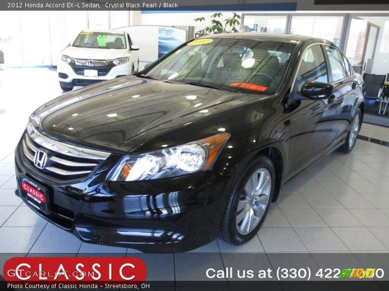 Crystal Black Pearl / Black 2012 Honda Accord EX-L Sedan