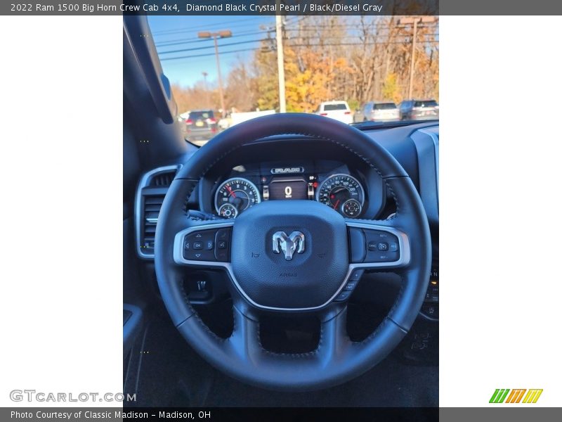 Diamond Black Crystal Pearl / Black/Diesel Gray 2022 Ram 1500 Big Horn Crew Cab 4x4