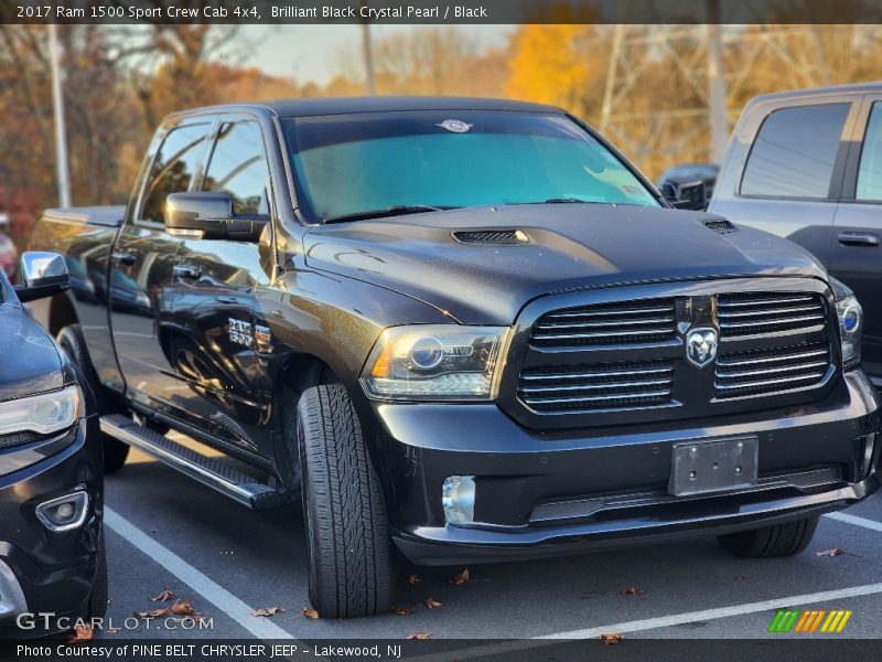 Brilliant Black Crystal Pearl / Black 2017 Ram 1500 Sport Crew Cab 4x4