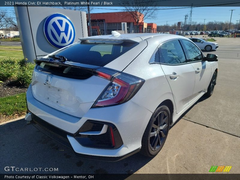 Platinum White Pearl / Black 2021 Honda Civic EX Hatchback