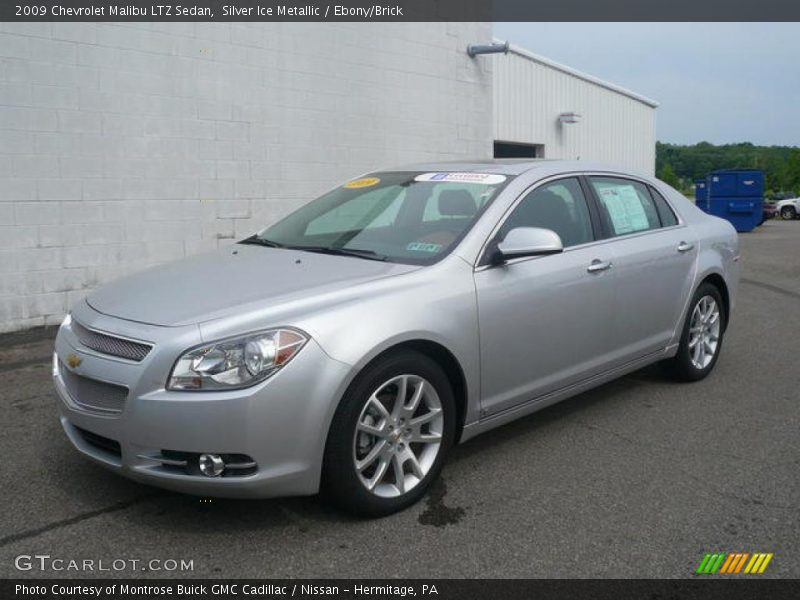Silver Ice Metallic / Ebony/Brick 2009 Chevrolet Malibu LTZ Sedan