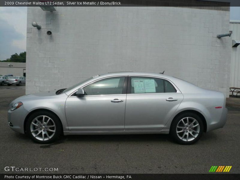 Silver Ice Metallic / Ebony/Brick 2009 Chevrolet Malibu LTZ Sedan