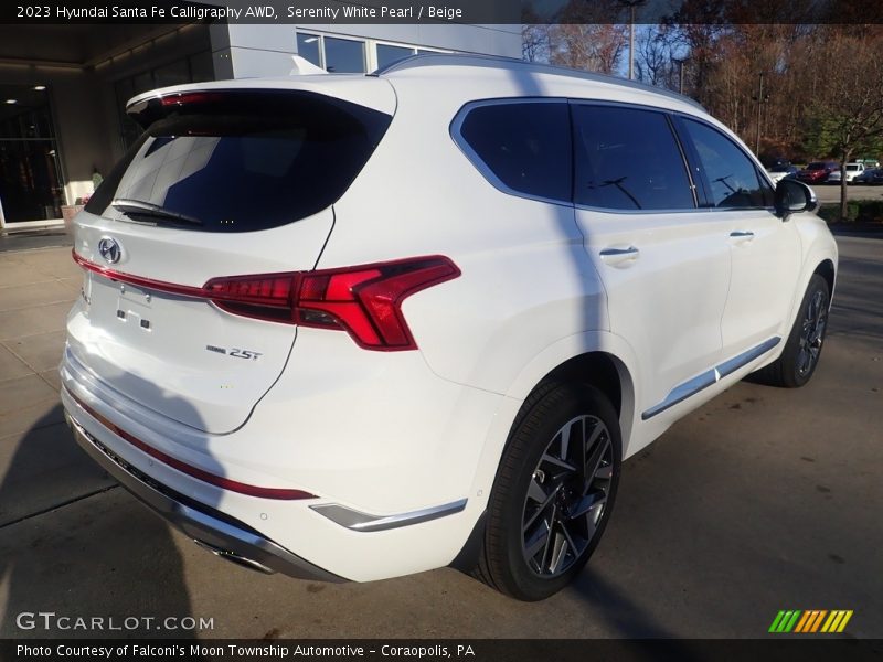 Serenity White Pearl / Beige 2023 Hyundai Santa Fe Calligraphy AWD