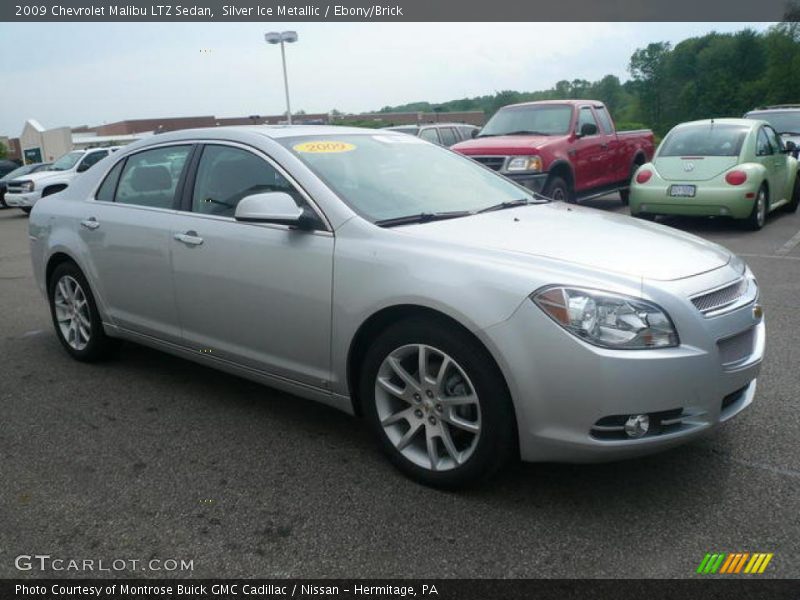 Silver Ice Metallic / Ebony/Brick 2009 Chevrolet Malibu LTZ Sedan