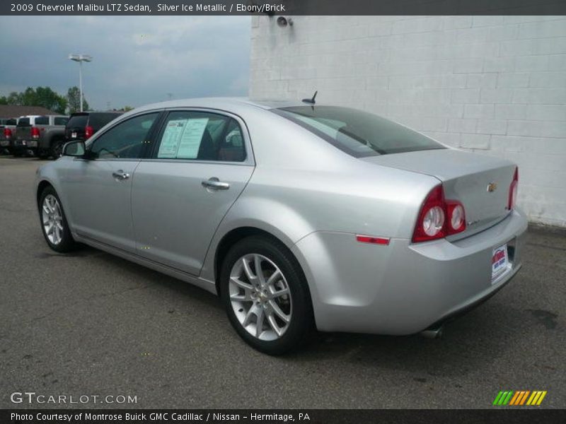 Silver Ice Metallic / Ebony/Brick 2009 Chevrolet Malibu LTZ Sedan