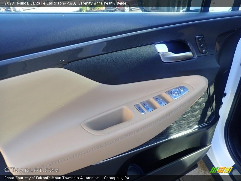 Serenity White Pearl / Beige 2023 Hyundai Santa Fe Calligraphy AWD