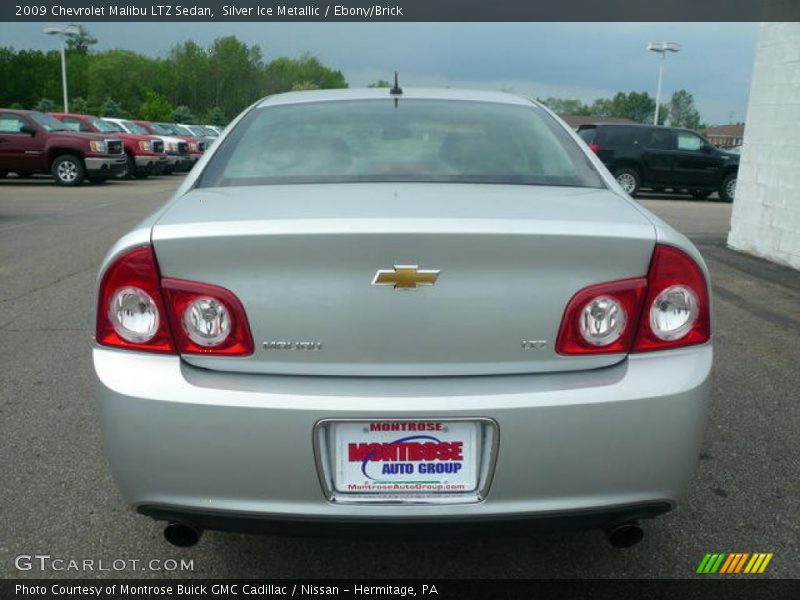 Silver Ice Metallic / Ebony/Brick 2009 Chevrolet Malibu LTZ Sedan