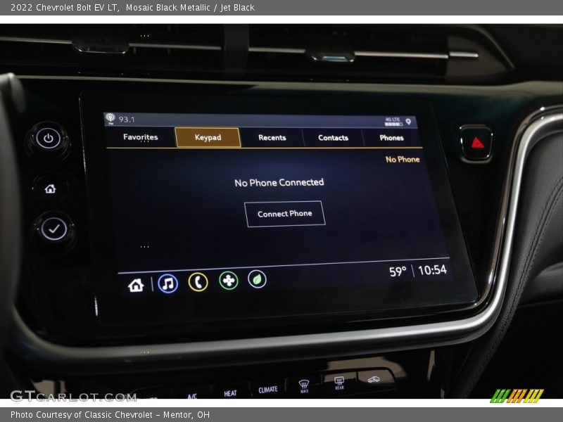 Controls of 2022 Bolt EV LT