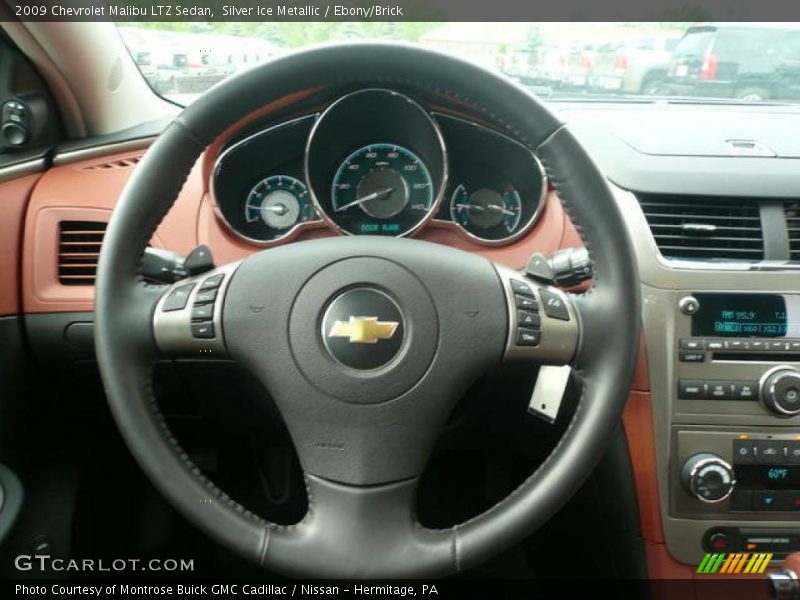 Silver Ice Metallic / Ebony/Brick 2009 Chevrolet Malibu LTZ Sedan