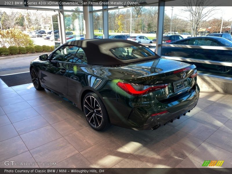 San Remo Green Metallic / Oyster 2023 BMW 4 Series 430i xDrive Convertible