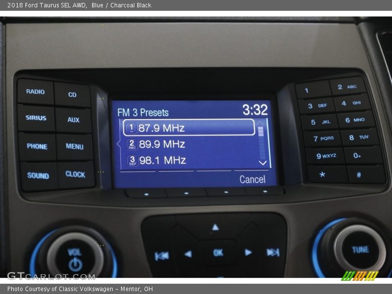 Blue / Charcoal Black 2018 Ford Taurus SEL AWD