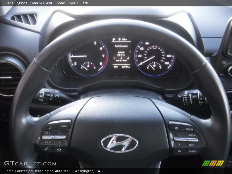 Sonic Silver / Black 2021 Hyundai Kona SEL AWD