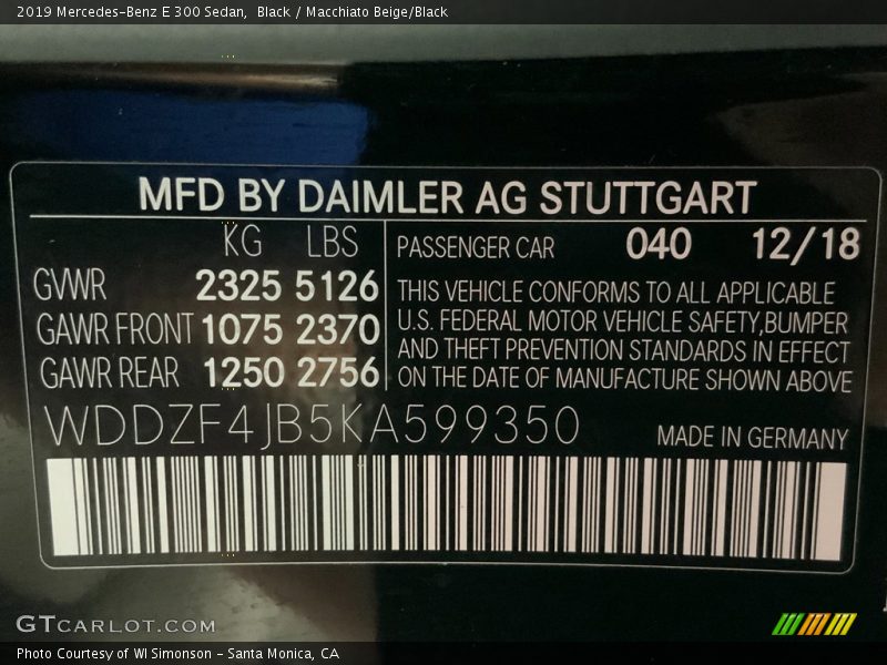Black / Macchiato Beige/Black 2019 Mercedes-Benz E 300 Sedan