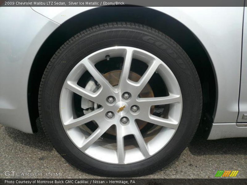 Silver Ice Metallic / Ebony/Brick 2009 Chevrolet Malibu LTZ Sedan