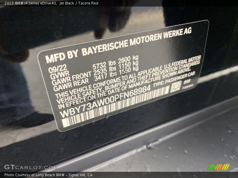 2023 i4 Series eDrive40 Jet Black Color Code 668
