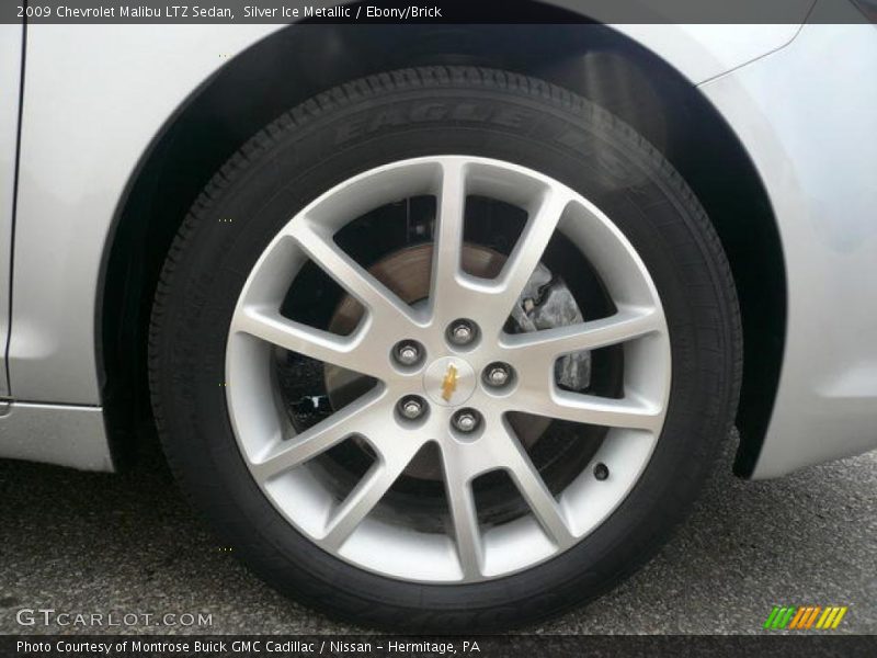 Silver Ice Metallic / Ebony/Brick 2009 Chevrolet Malibu LTZ Sedan