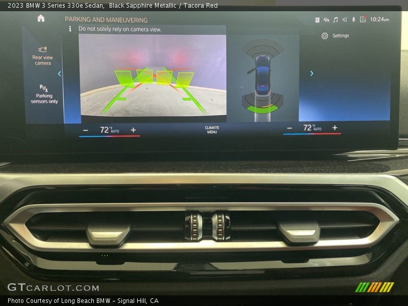 Black Sapphire Metallic / Tacora Red 2023 BMW 3 Series 330e Sedan