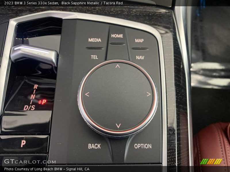 Black Sapphire Metallic / Tacora Red 2023 BMW 3 Series 330e Sedan