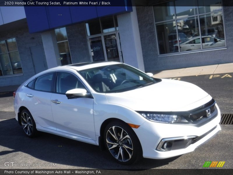 Platinum White Pearl / Black 2020 Honda Civic Touring Sedan