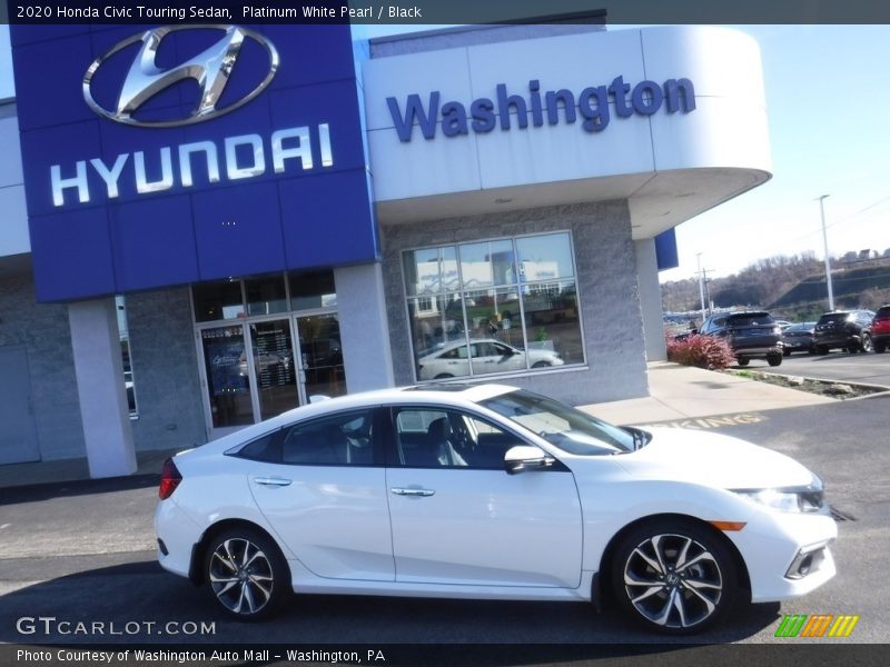 Platinum White Pearl / Black 2020 Honda Civic Touring Sedan