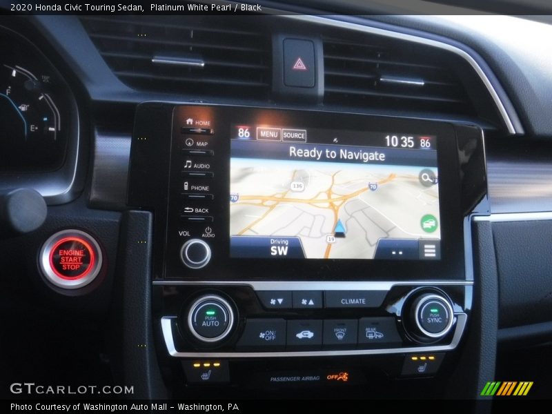 Platinum White Pearl / Black 2020 Honda Civic Touring Sedan