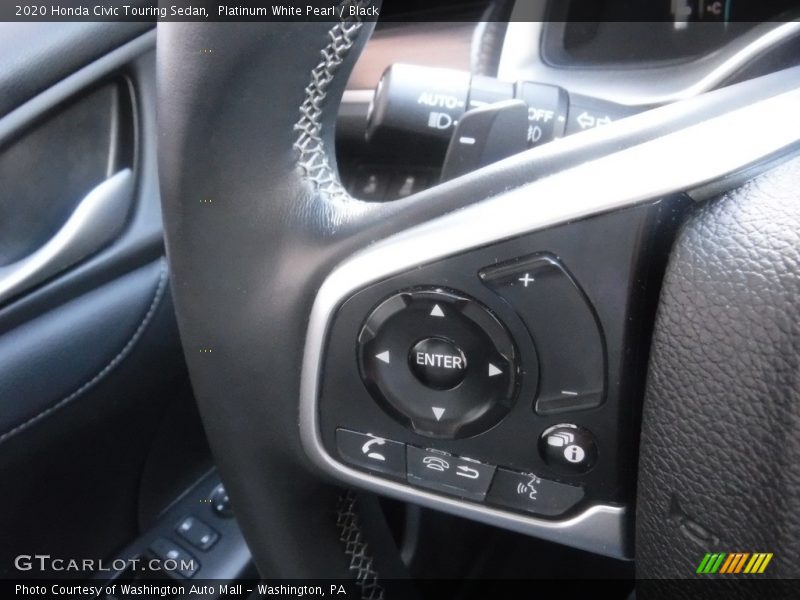 Platinum White Pearl / Black 2020 Honda Civic Touring Sedan
